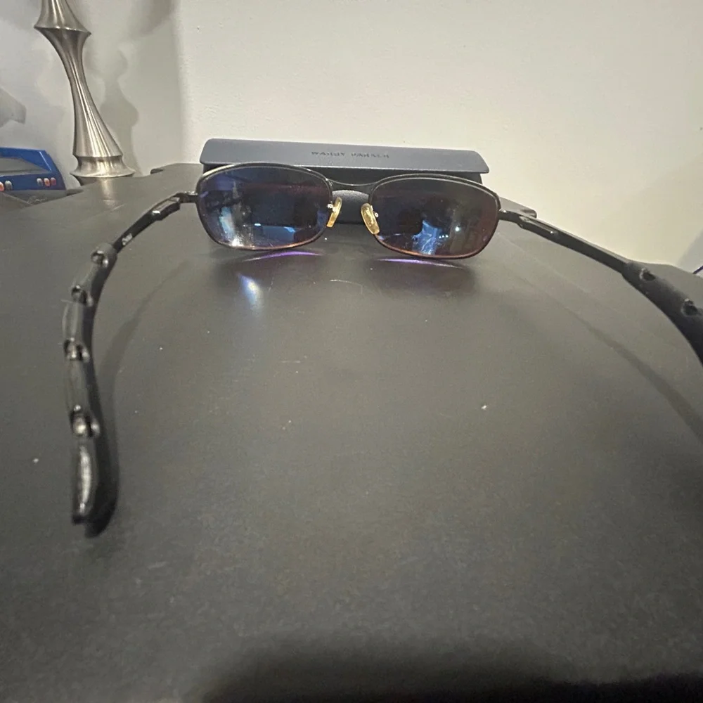 Gun Metal sunglasses brown lens with Warby Parker hard case